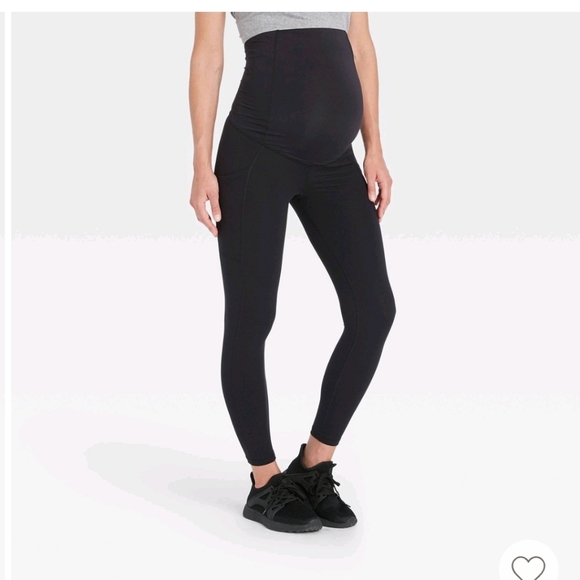 Ingrid & Isabel Capri Maternity Crossover Panel Black Leggings - XXL - Picture 1 of 16